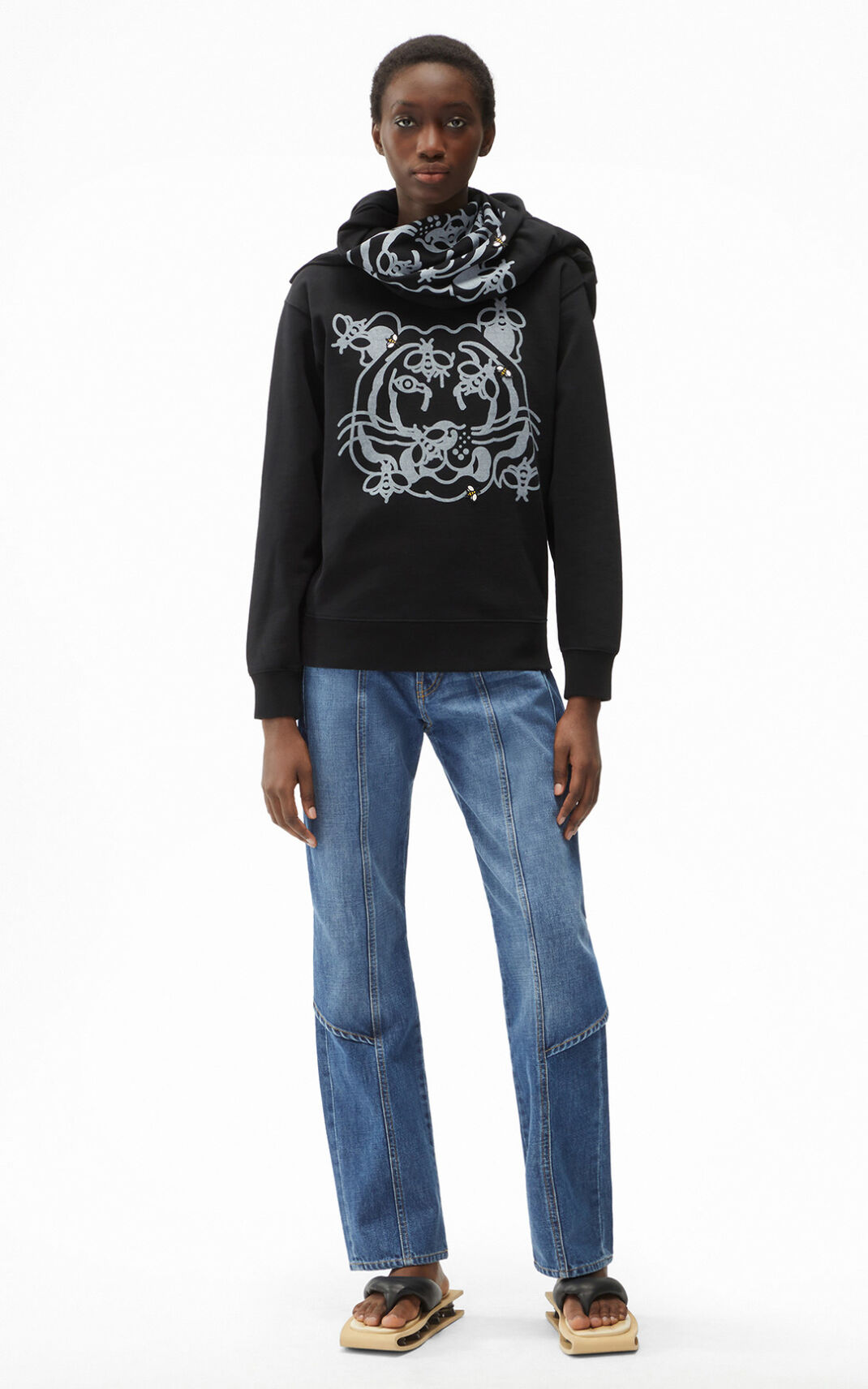 Kenzo Bee a Tiger Sudadera Mujer Negras | 4951378-EI